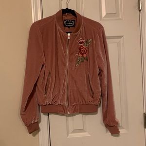 Pink Velvet Bomber Jacket